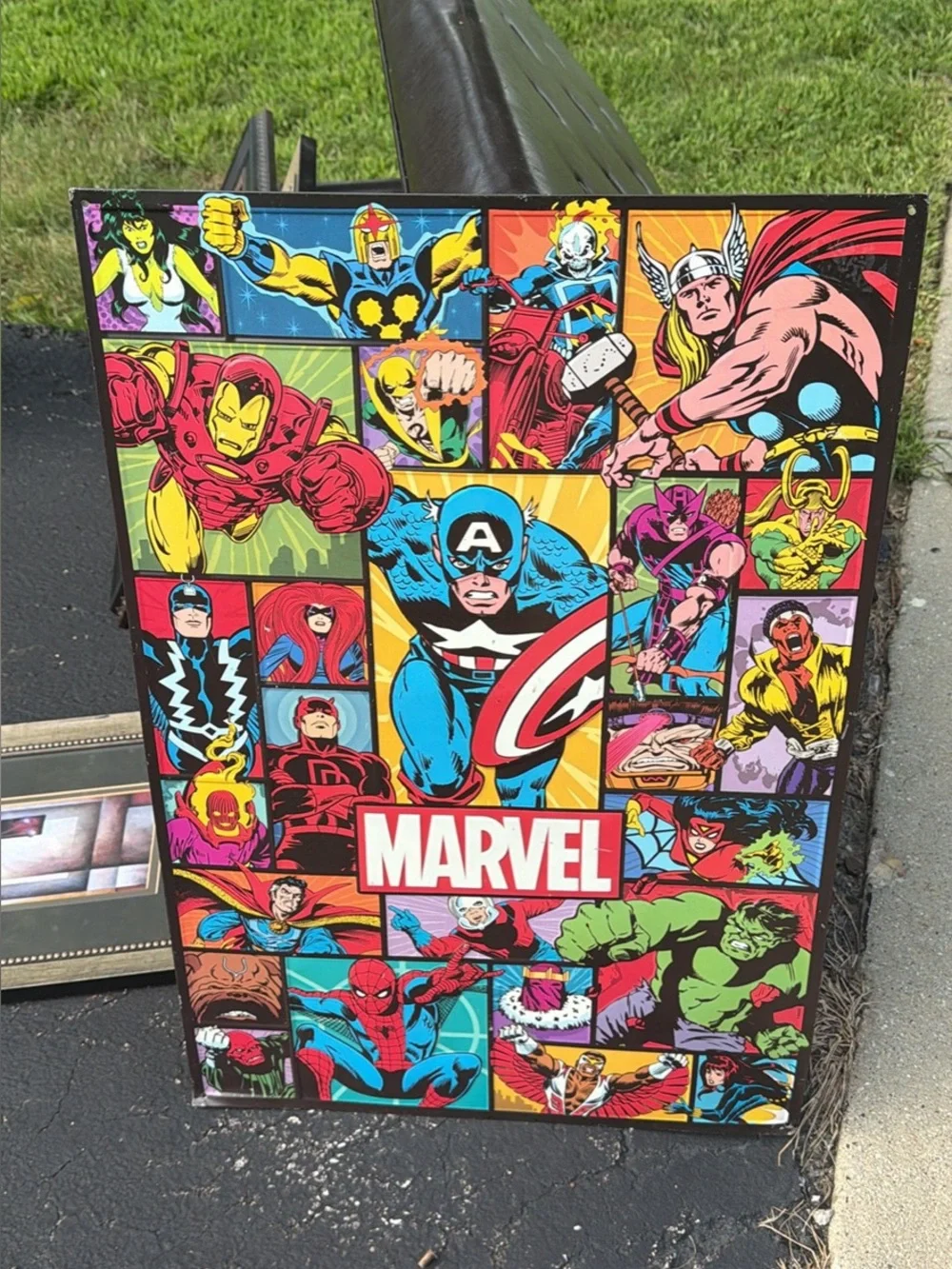Marvel Bright Multicolor Superhero Collage Wall Art Metal